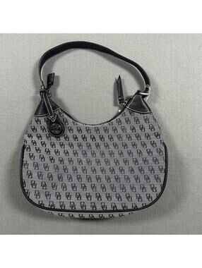 Dooney & Bourke Shoulder Bag Gray Black Monogram Y2K